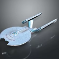 Detailed Star Trek Enterprise Starship Model With Disc Hull And Twin Engines