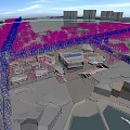 Modern Commercial Complex Architectural Design With Green Spaces Trees And Urban Integration