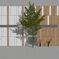 Modern background wall panel partition 3d model