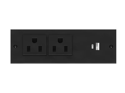 Modern Black Switch Panel With Double Socket And USB Port 3d model