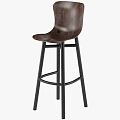 Modern Wooden Bar Stools With Sturdy Metal Frame And Ergonomic Back Design