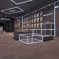 Modern Clothing Store Interior Design With Display Platforms And Lighting