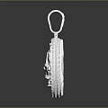 Silver Round Pendant Jewelry With Bull Design And Encrusted Edges