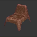 Modern Brown Textured Fabric Chair With Unique Sleek Design And Curved Legs