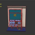 Miniature Public Transport Seat Compartment With Blue Patterned Seats Green Wall And Pink Frame