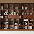 Stylish Wooden Bookcase Design With Open Shelving Books Decorative Items And Vases
