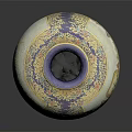 Traditional Blue And Gold Vase With Intricate Patterns And Painted Figures