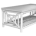 Natural Rattan Coffee Table With Glass Top And Woven Design Structure