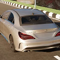 Silver Mercedes Car With Sleek Exterior On Mountain Road Scenic Background