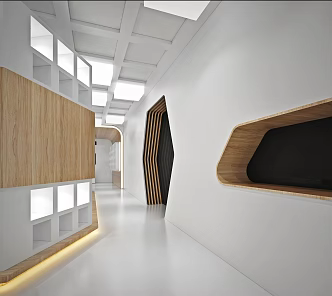 Modern Away Technology Exhibition Hall Art Exhibition Hall Pure White Exhibition Hall Advertising Exhibition 3d model