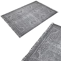 Traditional Pattern Square Rug With Fringe Edges And Intricate Design Details