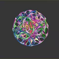 White Hollow Sphere Sculpture With Intricate Geometric Patterns On Black Reflective Surface