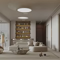Modern Living Room Interior Design With Sofa Coffee Table Bookshelf And Pendant Light