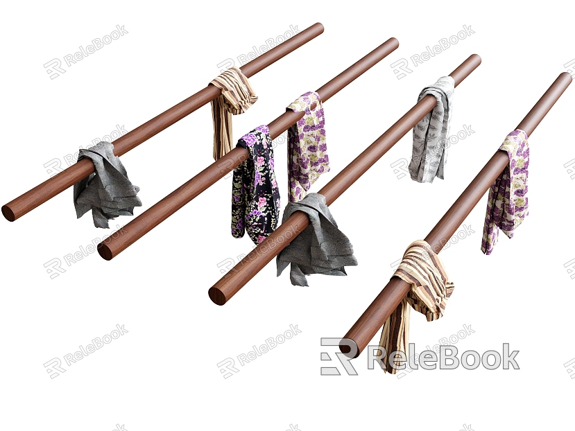 clothing clothes drying pole bamboo pole model