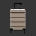 Two Modern White Suitcases With Telescopic Handles Rolling Wheels And Durable Shells 3d model