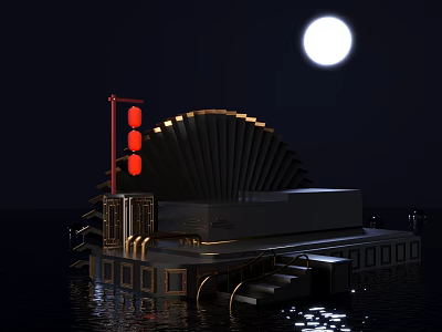 New Chinese Style Display Stand 3d model