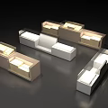 Modern Display Shelves With LED Lighting And Multi Tier Design For Retail Showrooms