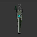 Modern Tactical Weapon Assault Rifle With Green Grip Black Body And Magazine