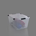Transparent Storage Basket With Black Handles Clear Design For Clothes Organizing
