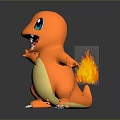 Cute Orange Cartoon Character With Flame Tail Big Eyes And Playful Look