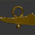 Unique Golden Metallic Clothing Accessory With Loop And Long Shape Design For Fashion Apparel