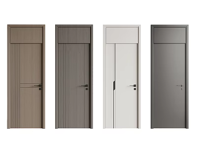 Modern Hinged Doors With Wooden Texture In Various Colors And Sleek Design For Home Interior 3d model