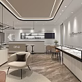 Luxurious Modern Jewelry Store Interior With Glass Display Cases Elegant Lighting And Marble Flooring
