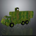 Military Camouflage Vehicle With Six Wheel Structure And Roof Mounted Equipment