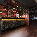 Modern Restaurant Interior With Wooden Flooring Tables Chairs Window Curtains And Decorative Ceiling