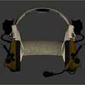 Professional Headphones Design With Textured Headband Yellow Earmuffs And Microphone