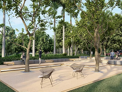 Roof Garden Modern Park 3d model