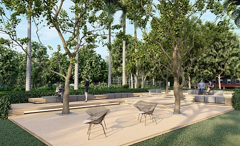 Roof Garden Modern Park 3d model