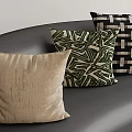 Stylish Decorative Pillows With Beige Green Black And Woven Patterns On Sofa