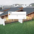 Modern Detached Villa With Black Sloped Roof Wooden Structure And Green Lawn