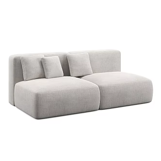 Double sofa white sofa 3d model