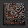 Old Cylindrical Metal Bucket With Two Handles Rusty Interior And Exterior Stains