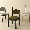 Modern Dining Chairs With Curved Backrest Upholstered Seats And Different Colors