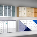 Modern Storage Lockers With Various Colors And Geometric Pattern Designs 3d model