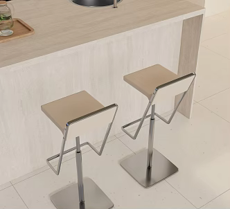Modern Bar Chair Metal Bar Chair 3d model