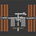 International Space Station Structure Featuring Solar Panels Robotic Arm And Modules