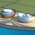 Modern Stadium Building Featuring Unique Round Dome Design Waterfront And Colorful Ground Patterns 3d model