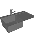 Modern Stainless Steel Kitchen Sink With Single Bowl And Faucet Design