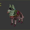 Playful Husky Dog Character With Goggles Backpack Purple Shoes And Sticking Tongue