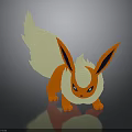 3D Rendered Fire Type Creature With Red Body Yellow Tail And Pointed Ears