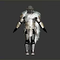 Detailed Medieval Warrior Armor With Green Cape And Gold Accents