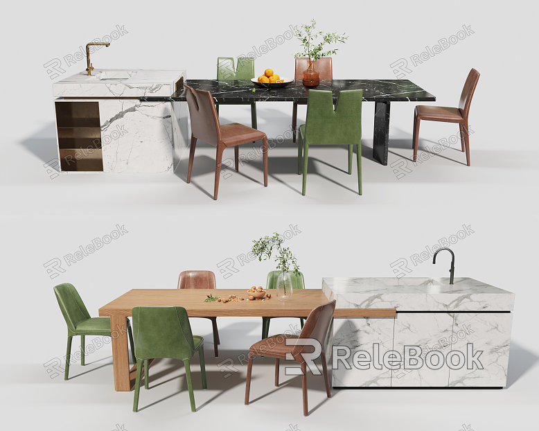 Modern Dining Table and Chair Combination Island Table and Chair model