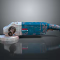 Bosch Blue And Silver Angle Grinder On Dark Background With Reflection 3d model