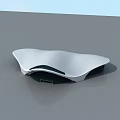 White Modern Wave Design Decorative Object With Smooth Surface And Black Base 3d model