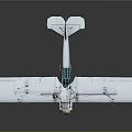 White Biplane Model With A1234 Number Orange Propeller Gray Background And Reflection For Aerospace