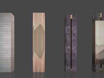 Various Contemporary Column Designs Featuring Textured Finishes And Geometric Details 3d model